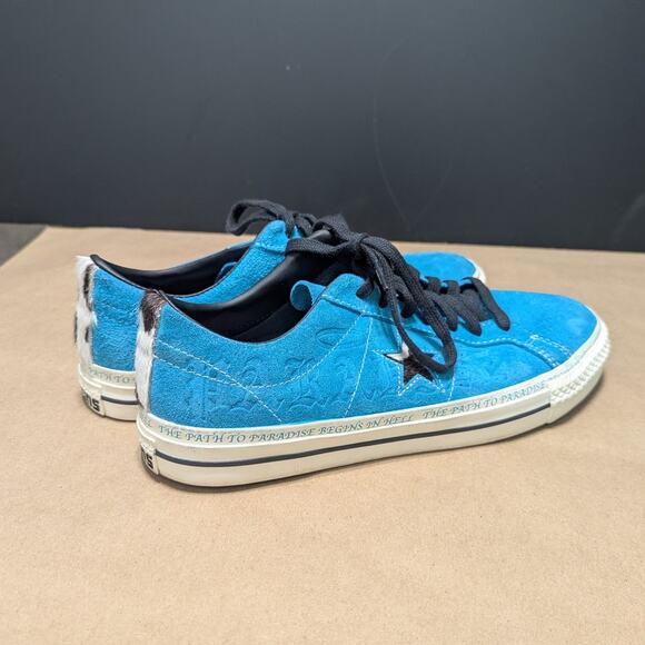 Converse Sean Pablo One Star Pro Ox Skate Shoe Sneakers Paradise Teal Blue Suede - Picture 3 of 8